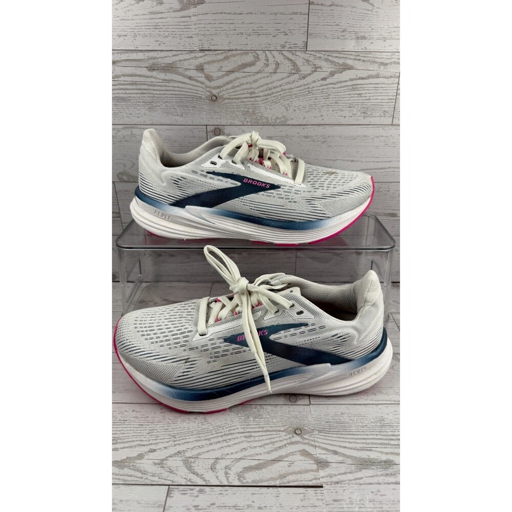 Brooks Revel 8 1204561B White 6.5B Women's Lace Up Sneakers Running Shoes #394